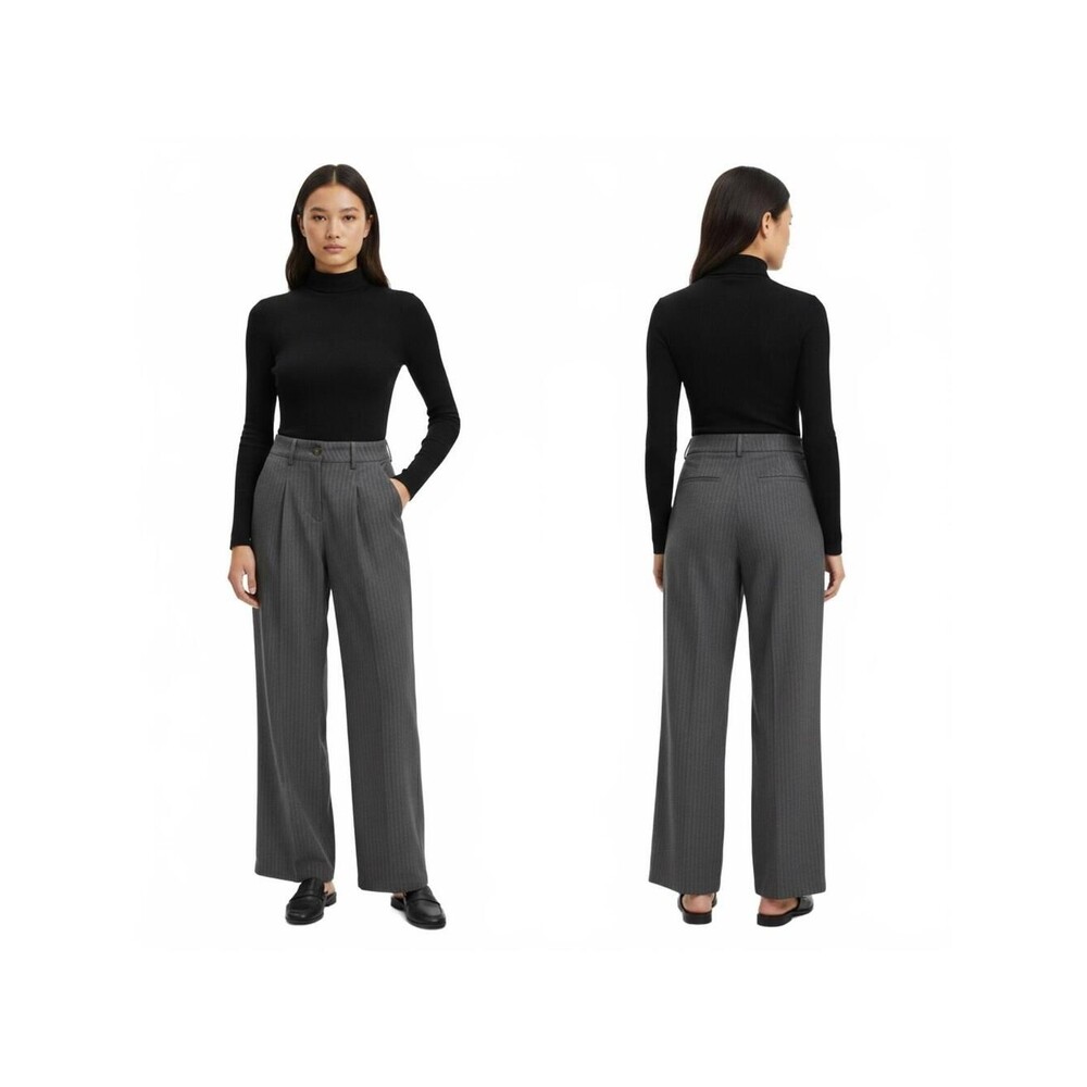 Wild Fable Gray Pinstripe‎ High Waisted Cropped Career Business Pants